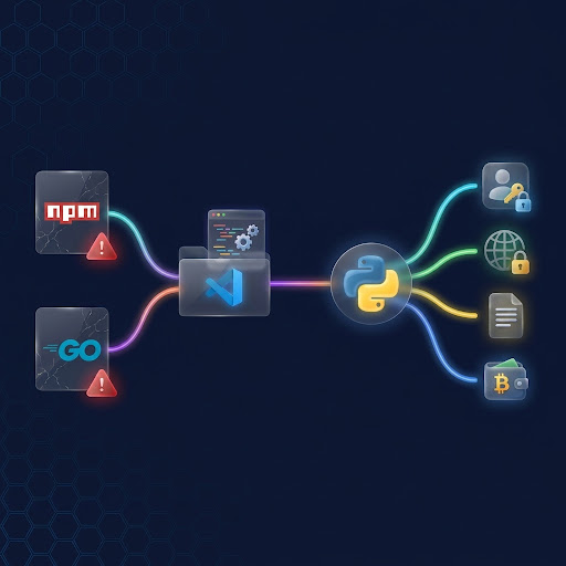 حمله جدید به زنجیره تأمین؛ بسته‌های آلوده npm و Go با سوءاستفاده از VS Code بدافزار سرقت اطلاعات نصب می‌کنند