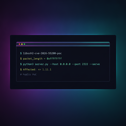 انتشار PoC عمومی برای آسیب‌پذیری بحرانی libssh2 با شناسه CVE-2026-55200